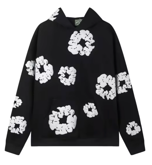 Flower Hoodie Black