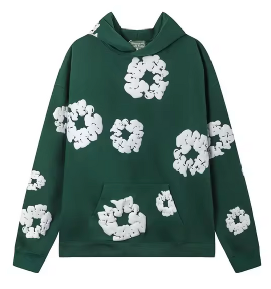 Flower Hoodie Green