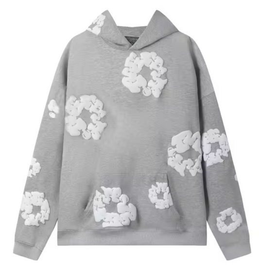 Flower Hoodie Gray