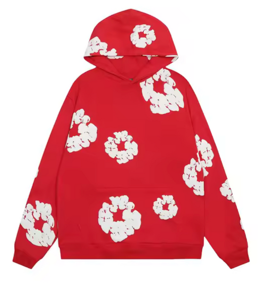 Flower Hoodie Red